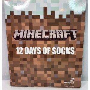 Minecraft Kids 12 Days Of Socks Large Shoe Size 3 to 10 NEW